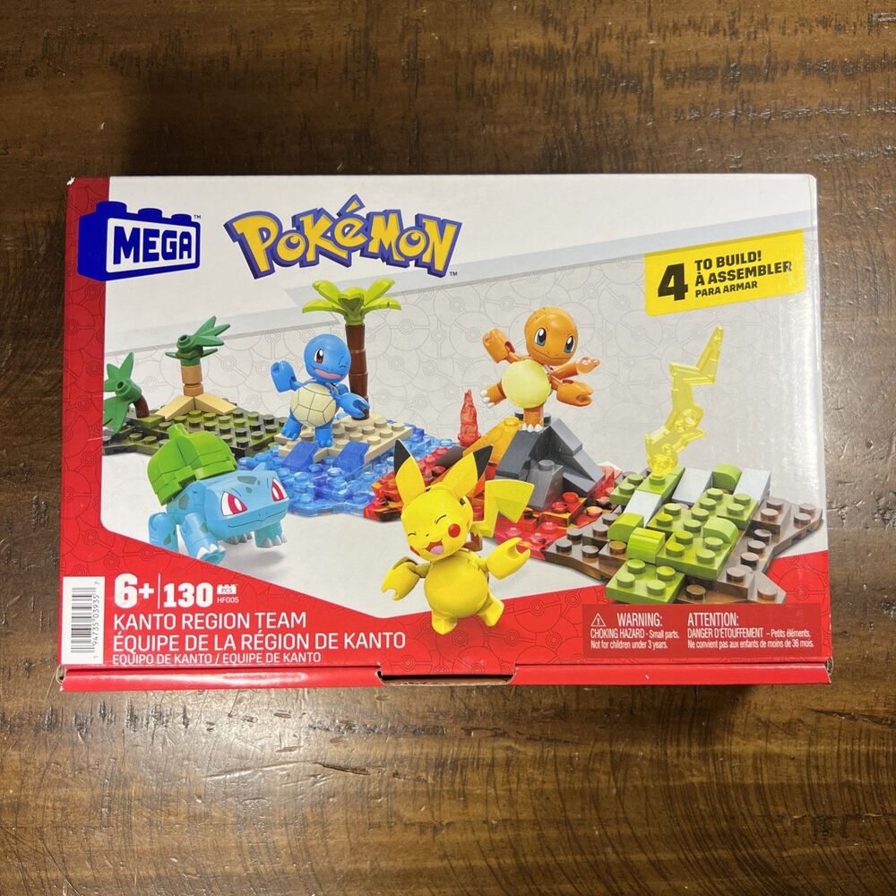 MEGA Pokémon Building Blocks Kanto Region Team 130pc. Set! - Starters + Pikachu!